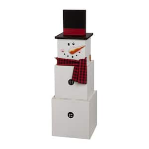 36.22 in. H Wooden Double-Sided Snowman/Scarecrow Porch Decor