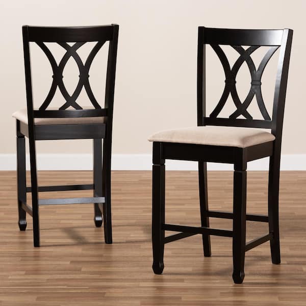 Reneau 43 in. Sand Brown and Espresso Bar Stool (Set of 2)
