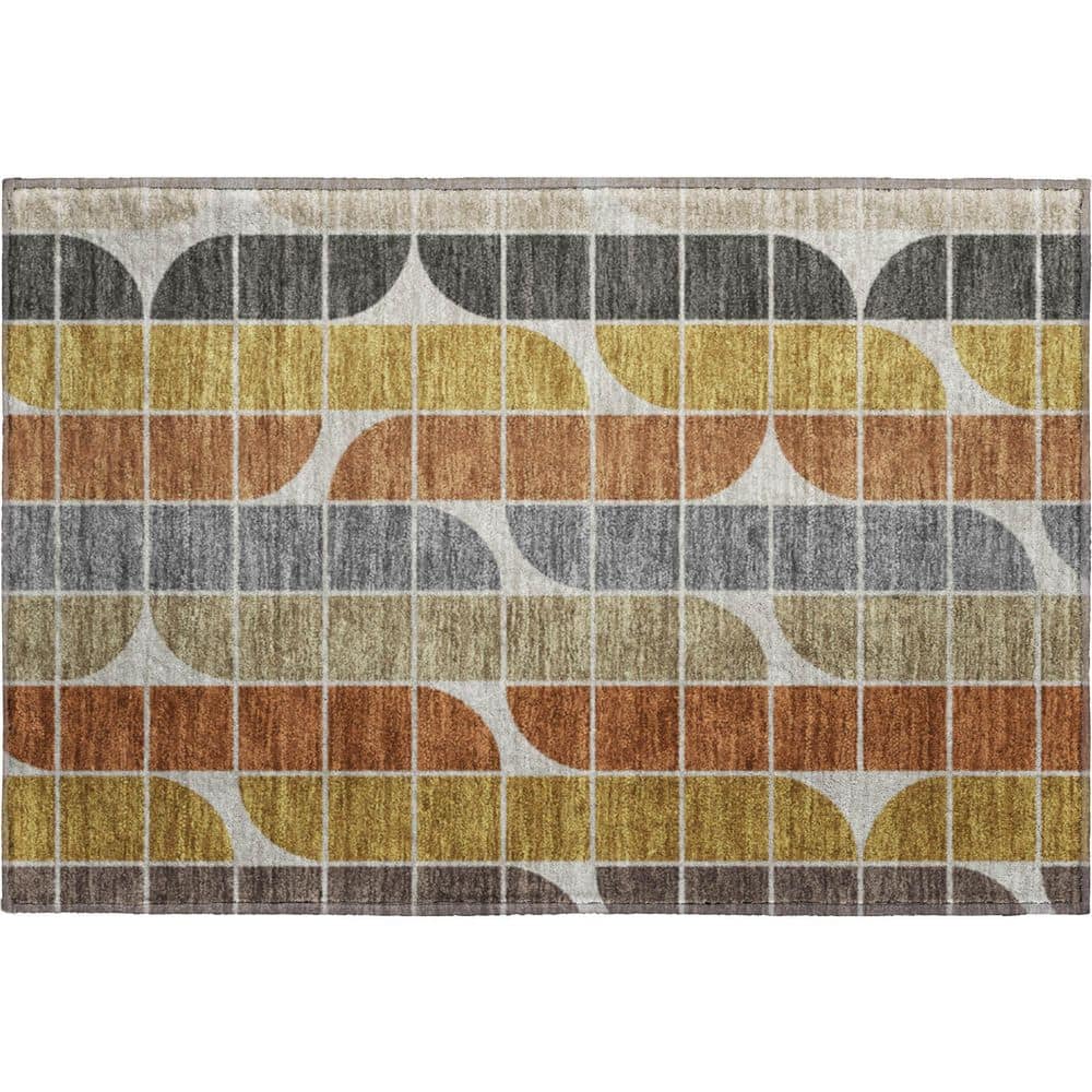 Mayfield Premium Machine Washable Abstract AMF2418 Coffee 2 ft. x 3 ft. Accent Rug price history on PriceWatchPro