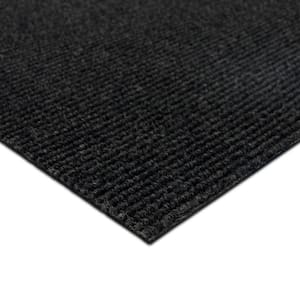 Wide Wale - Ice - Black Commercial/Residential 18 x 18 in. Peel and Stick Carpet Tile Square (22.5 sq. ft.)