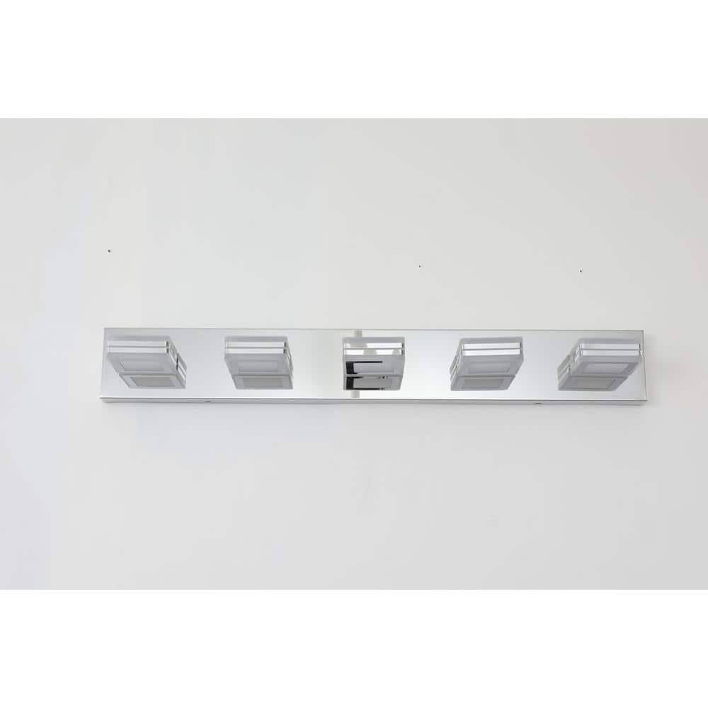 33 1/2 in. Chrome Modern Integrated LED Vanity Light Bar for Bathroom, 5 Light price history on PriceWatchPro
