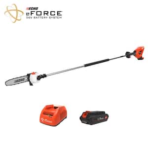 eFORCE 10 in. Bar 56V Cordless Battery Powered Pole Saw w/Fixed Shaft Providing 12 ft. of Reach 2.5Ah Battery & Charger