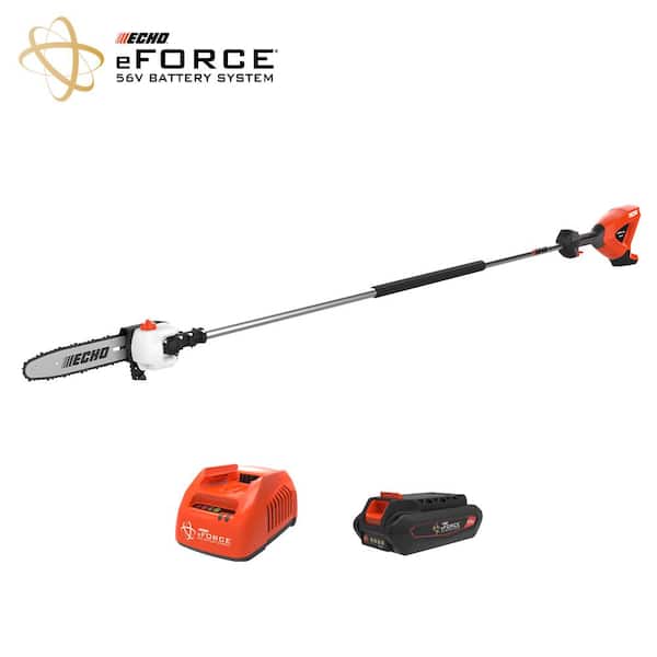 ECHO eFORCE 10 in. Bar 56V Cordless Battery Powered Pole Saw w/Fixed Shaft Providing 12 ft. of Reach 2.5Ah Battery & Charger