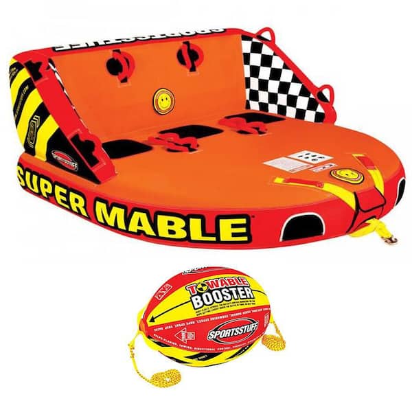 Airhead SPORTSSTUFF Triple Rider Towable Tube with 4K Booster Ball ...