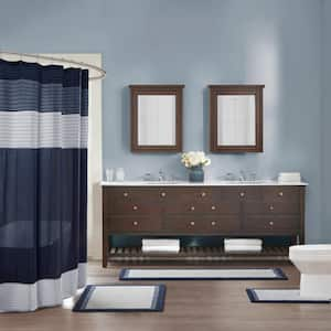 Amherst 24 in. x 60 in. Navy Tufted Cotton Rectangle Bath Rug