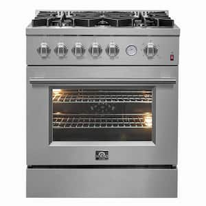 Giovanni 30 in. Gas Range Stainless Steel, 5 Burners 67,000 BTU, 4.32 Cu. Ft. Convection Oven