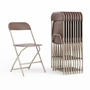 Brown Metal Folding Chair (Set of 10)