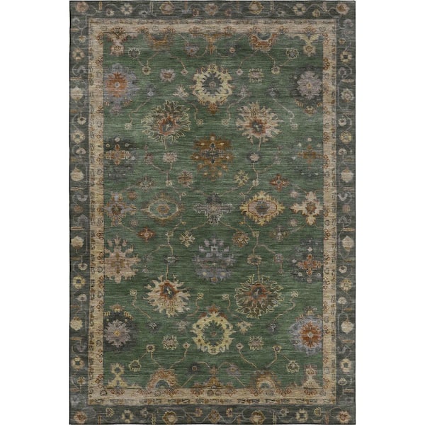Mayfield Premium Machine Washable Abstract AMF2045 Fern 5 ft. x 7 ft. 6 in. Area Rug