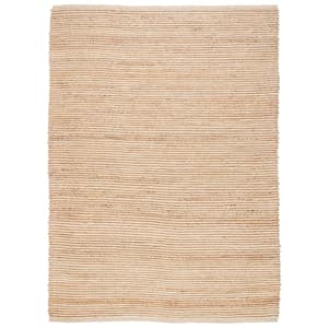 Cape Cod Natural 11 ft. x 15 ft. Striped Solid Color Area Rug