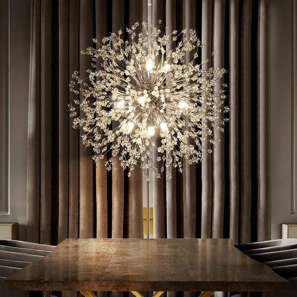 EDISLIVE Calzada Decor 9-Light Chrome Dandelion Firework Chandelier  81010000032038 - The Home Depot