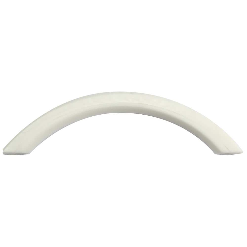 White Plastic Arch Cabinet Pull with Mounting Hardware