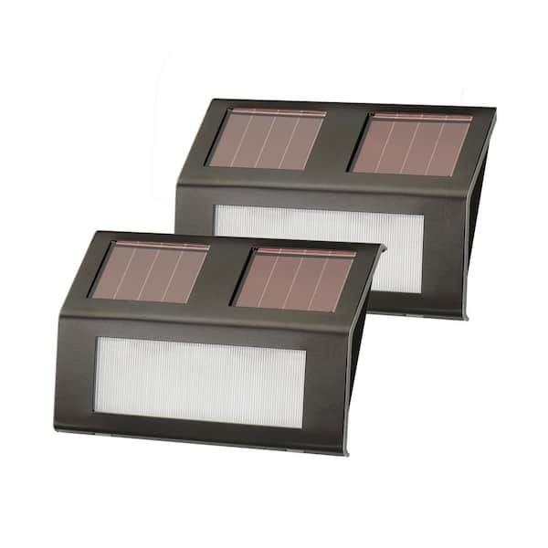 NATURE POWER Bronze Solar-Powered Step Lights (2-Pack)