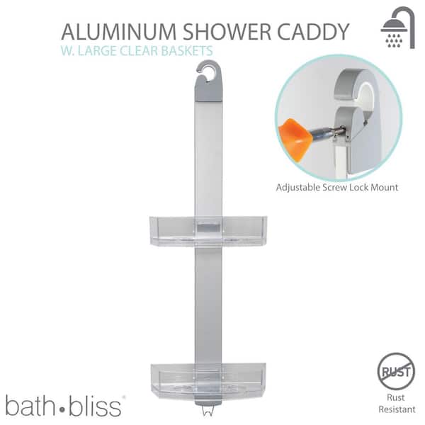 Adjustable holder for shower accessories, anodized aluminum