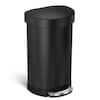 simplehuman 4.5 l (1.2 Gal.) Fingerprint-Proof Matte Black Steel Round  Step-On Trash Can CW2091 - The Home Depot