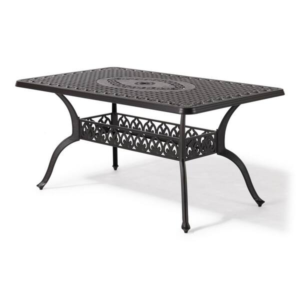 black aluminum outdoor coffee table