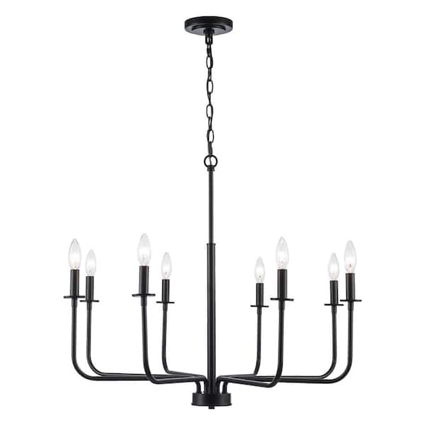 Bel Air Lighting Tennyson 8-Light Black Candle Chandelier