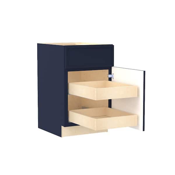Franklin 21 in. W x 24 in. D x 34.5 in. H Assembled Plywood Base Kitchen Cabinet in Vessel Blue with 2ROT Soft Close RH