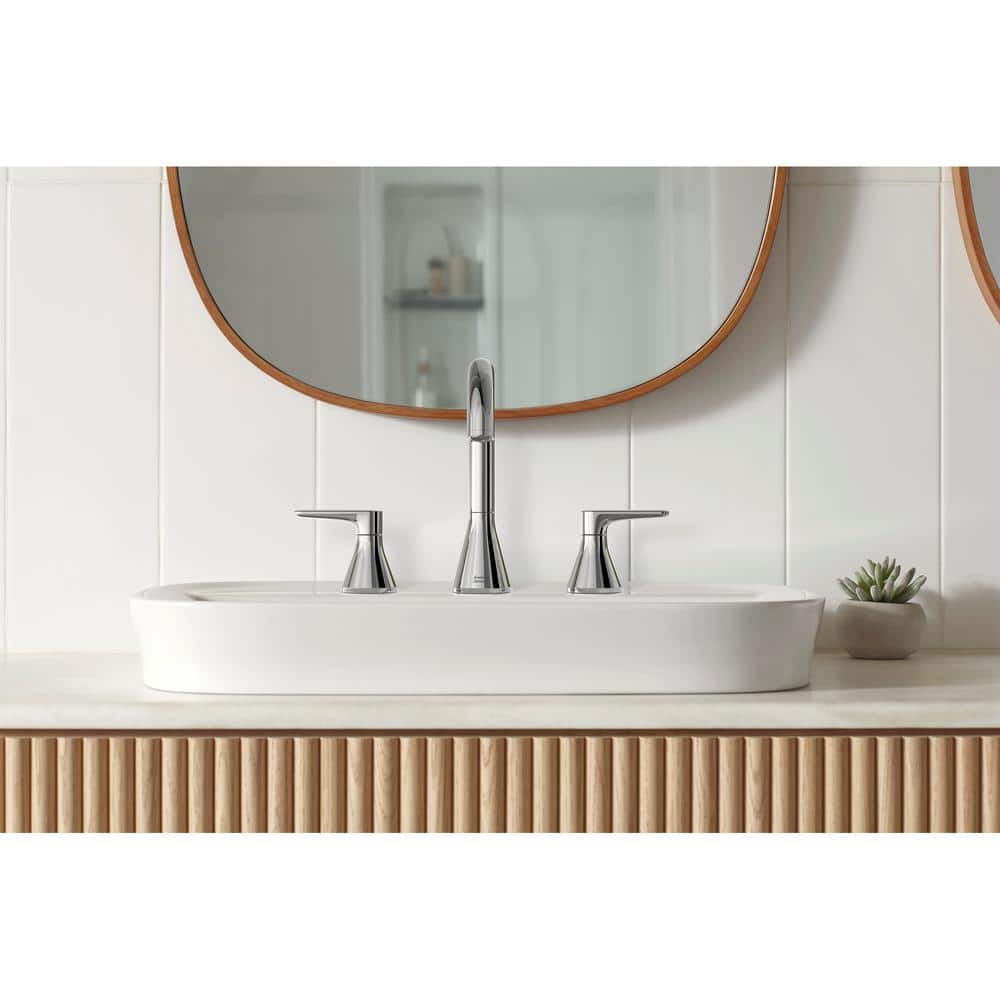 Chrome High-Arc Swivel Spout Widespread Bathroom Faucet