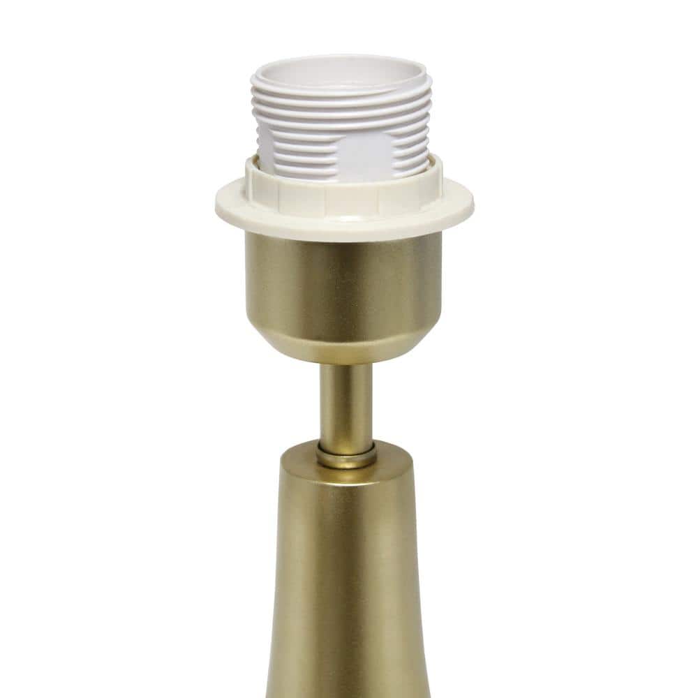 Gold Droplet Nightstand Lamp with White Empire Shade