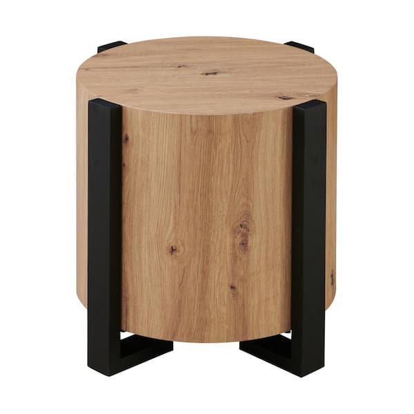 Steve Silver Darcie 245 in. Natural Wood Round End Table