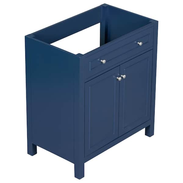 Unbranded 29.4 in. W x 17.9 in. D x 33 in. H Bath Vanity Cabinet without Top in Blue with 2-Doors and 1-Adjustable Shelf