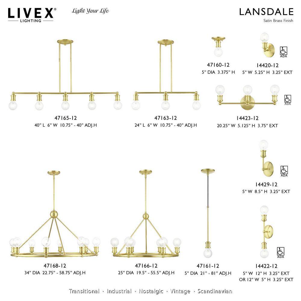 Lansdale Mini 5" Satin Brass Indoor/Outdoor Pendant Light
