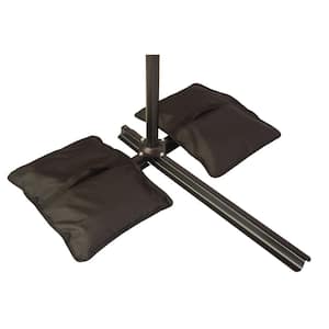 Saddlebag Style Sand Weight Bag for Patio Market Umbrella Base, Black