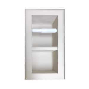 Belvedere Recessed Primed Gray Solid Wood Double Toilet Paper Holder Vertical Wall Hugger Frame