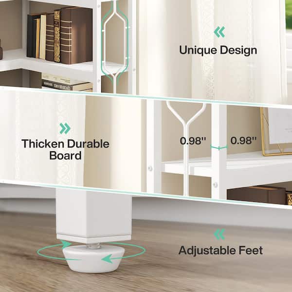 TRIBESIGNS WAY TO ORIGIN Frailey 79 in. Tall White Wood 7-Shelf