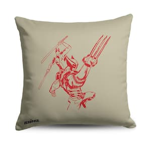 Marvels Deadpool 3 About to Attack Printed 18 x 18 Multicolor Throw Pillow