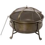37 in. 2-in-1 Outdoor Fire Pit with BBQ Grill, Patio Heater Wood Charcoal Burner, Firepit Bowl with Spark Screen Cover