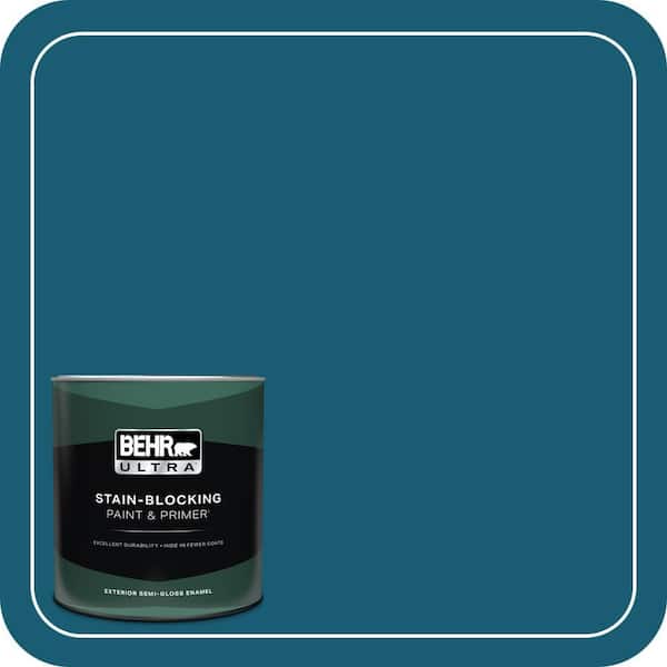 BEHR ULTRA 1 qt. #540D-7 Deep Blue Sea Semi-Gloss Enamel Exterior Paint & Primer