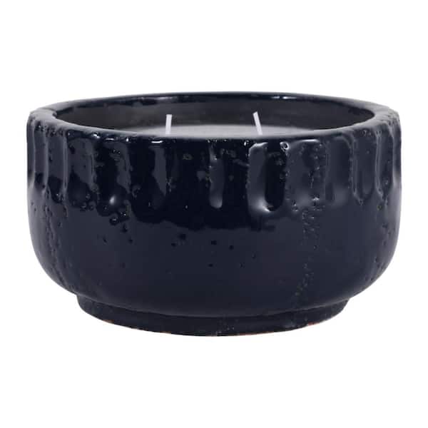 Liv & Skye 3.75 in. Blue Ceramic Lavender Scented Candle 18 Oz
