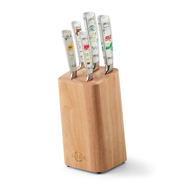 Lenox Butterfly Meadow 6-Piece High-Carbon Steel Knife Set with Block
