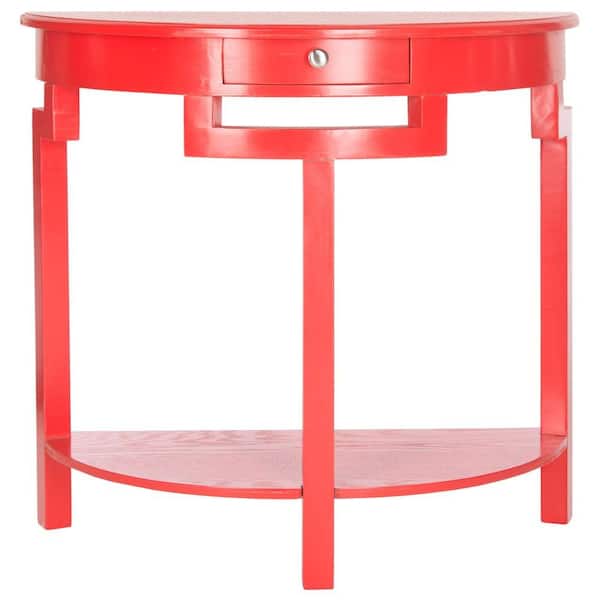 SAFAVIEH Liana 32 in. 1-Drawer Red Wood Console Table