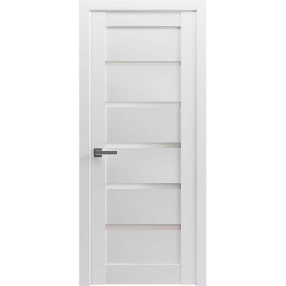 4117 28 in. x 84 in. Right-Hand/Inswing Solid Frosted Glass White Single Prehung Interior Door with Hardware price history on PriceWatchPro