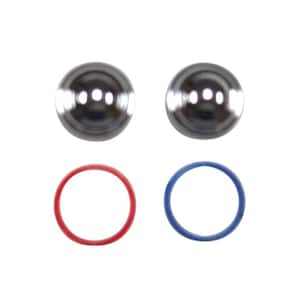 Index Buttons with Hot and Cold Index Rings in Polished Chrome