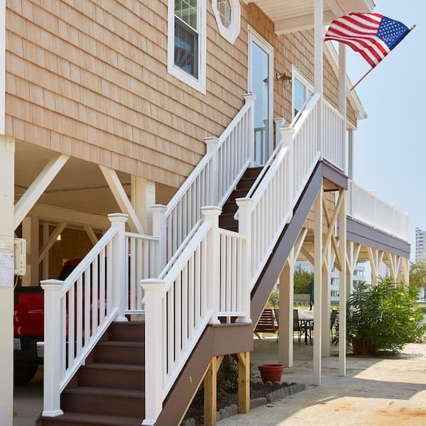Fiberon 36 in. x 3.5 in. ArmorGuard Regency White Composite Stair Railing Kit