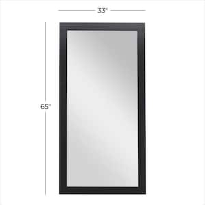 65 in. x 33 in. Rectangle Framed Black Wall Mirror