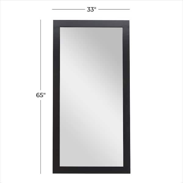 65 in. x 33 in. Rectangle Framed Black Wall Mirror