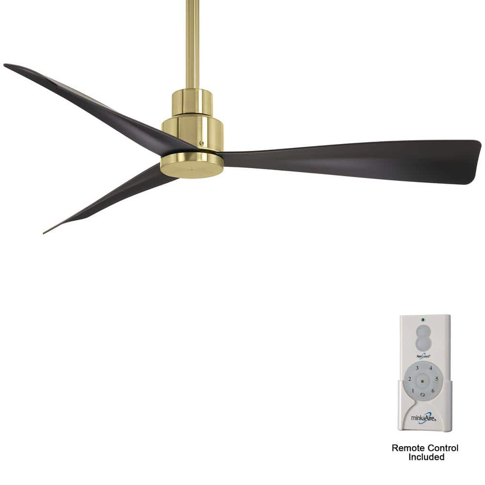 MINKA AIRE Simple 52 In 6 Fan Speeds Ceiling Fan In Soft Brass And   Minka Aire Ceiling Fans Without Lights F787 Sbr Cl 64 1000 