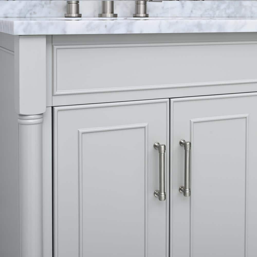 Bristol Light Gray 61'' Double Freestanding Bathroom Vanity