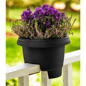 Deck 12 in. Balcony Rail Planter in Black