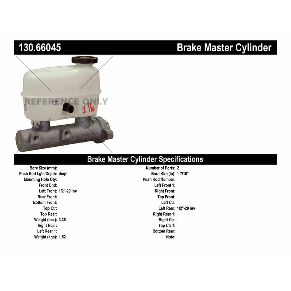 Brake Master Cylinder-Premium Master Cylinder Preferred Centric 130.66047