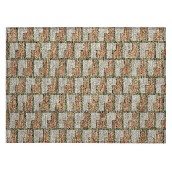 Chantille Machine Washable Indoor/Outdoor Abstract ACN2416 Copper 2 ft. x 3 ft. Accent Rug