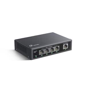 5-Port PoE Switch with 4-10/100Mbps PoE Port, 1-100Mbps Uplink Port, Unmanaged, Plug and Play