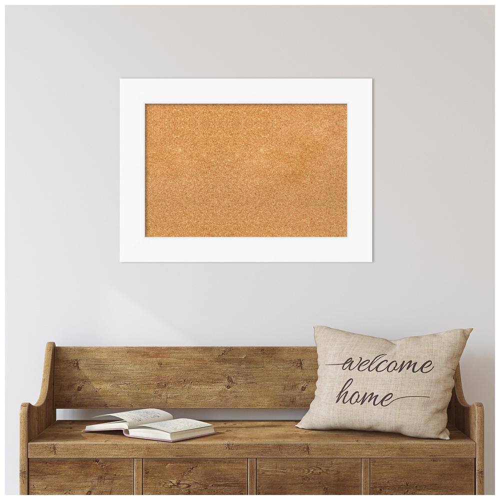 Amanti Art White Framed Natural Cork Bulletin Board
