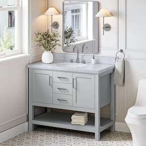 Bayhill 42 in. W x 21.5 in. D x 34.5 in. H Freestanding Bath Vanity Cabinet Only in Grey