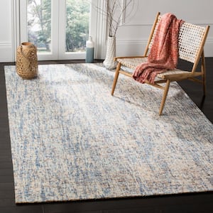 Abstract Dark Blue/Rust 4 ft. x 6 ft. Solid Area Rug