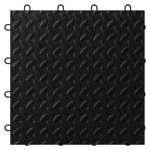 1 ft. x 1 ft. Black Polypropylene Garage Flooring Tile (24-Pack)
